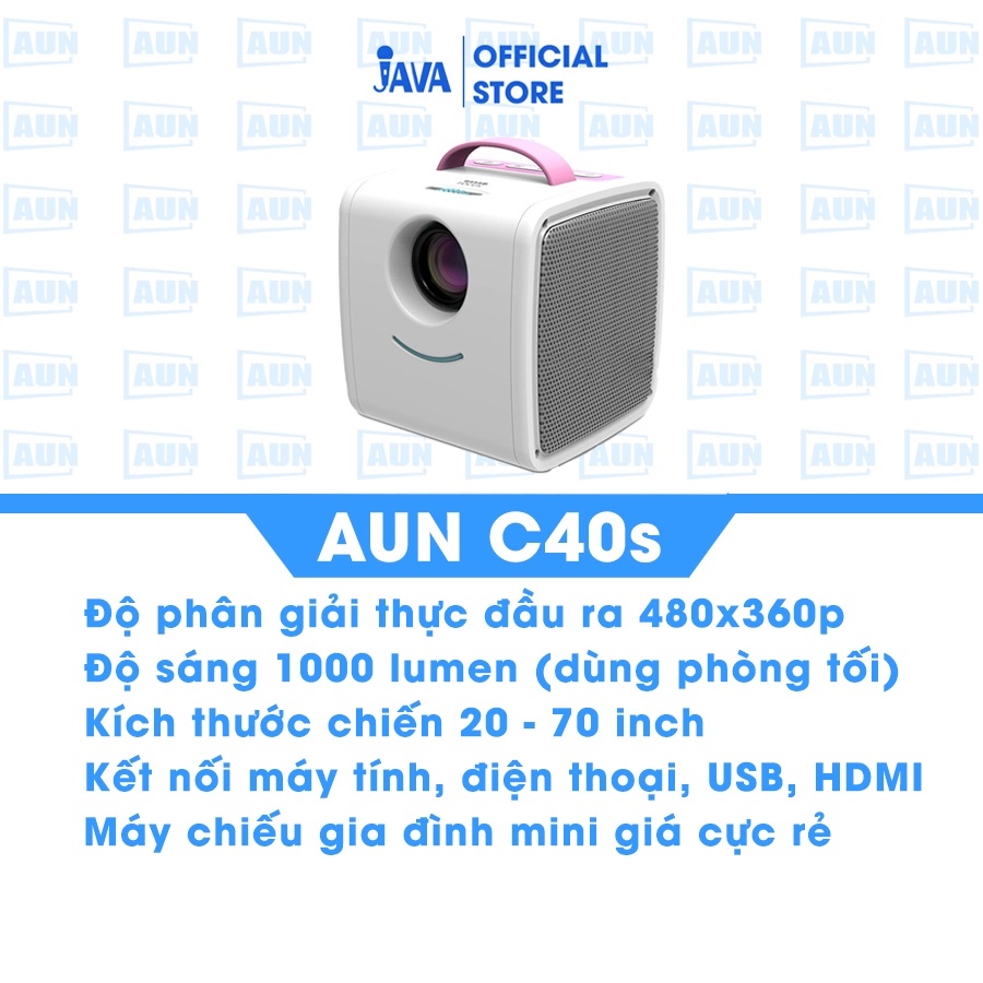 ☬♂┇  [BẢN 2022 MỚI NHẤT Máy chiếu mini AUN C40s hỗ trợ fullhd 1080p và kết nối với điện thoại laptop máy tính