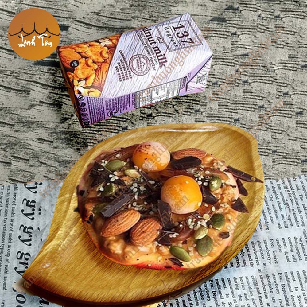 Đĩa gỗ đựng đồ ăn d&aacute;ng l&aacute; đĩa gỗ tự nhi&ecirc;n nhập khẩu khay gỗ decor chụp ảnh phụ kiện b&agrave;n ăn Decor Việt