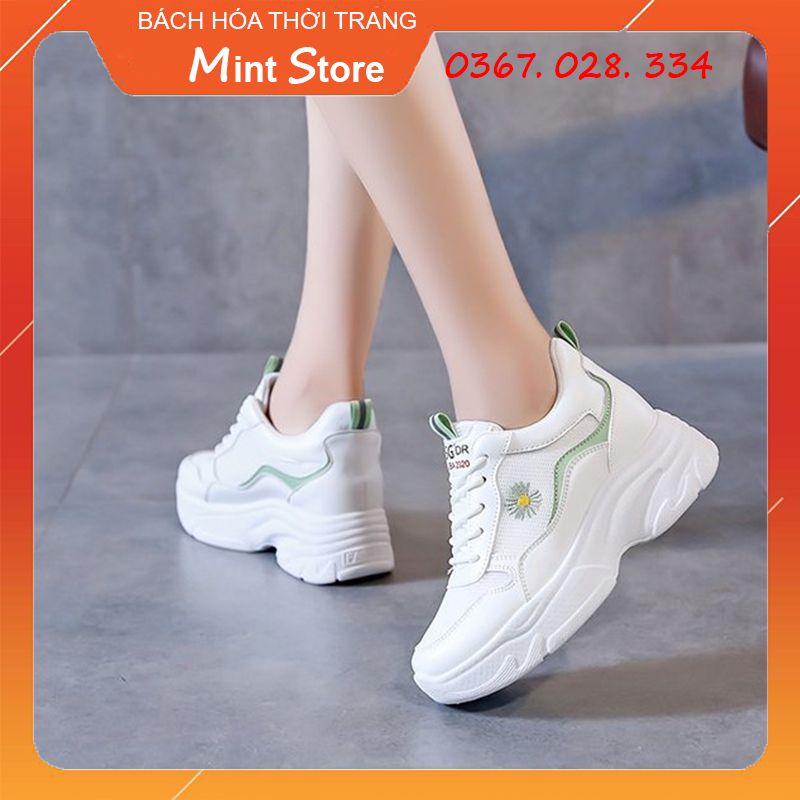 GIÀY THỂ THAO NỮ ĐẾ CAO 7 CM TĂNG CHIỀU CAO HÌNH HOA CÚC HOT TREND G 62