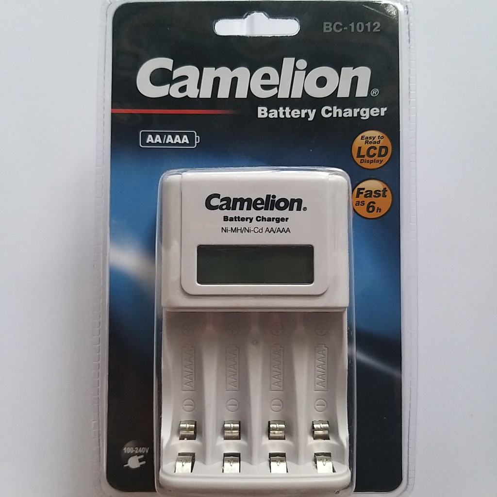 Bộ sạc pin AA và AAA Camelion nhanh tự ngắt Chính hãng có màn hình LCD