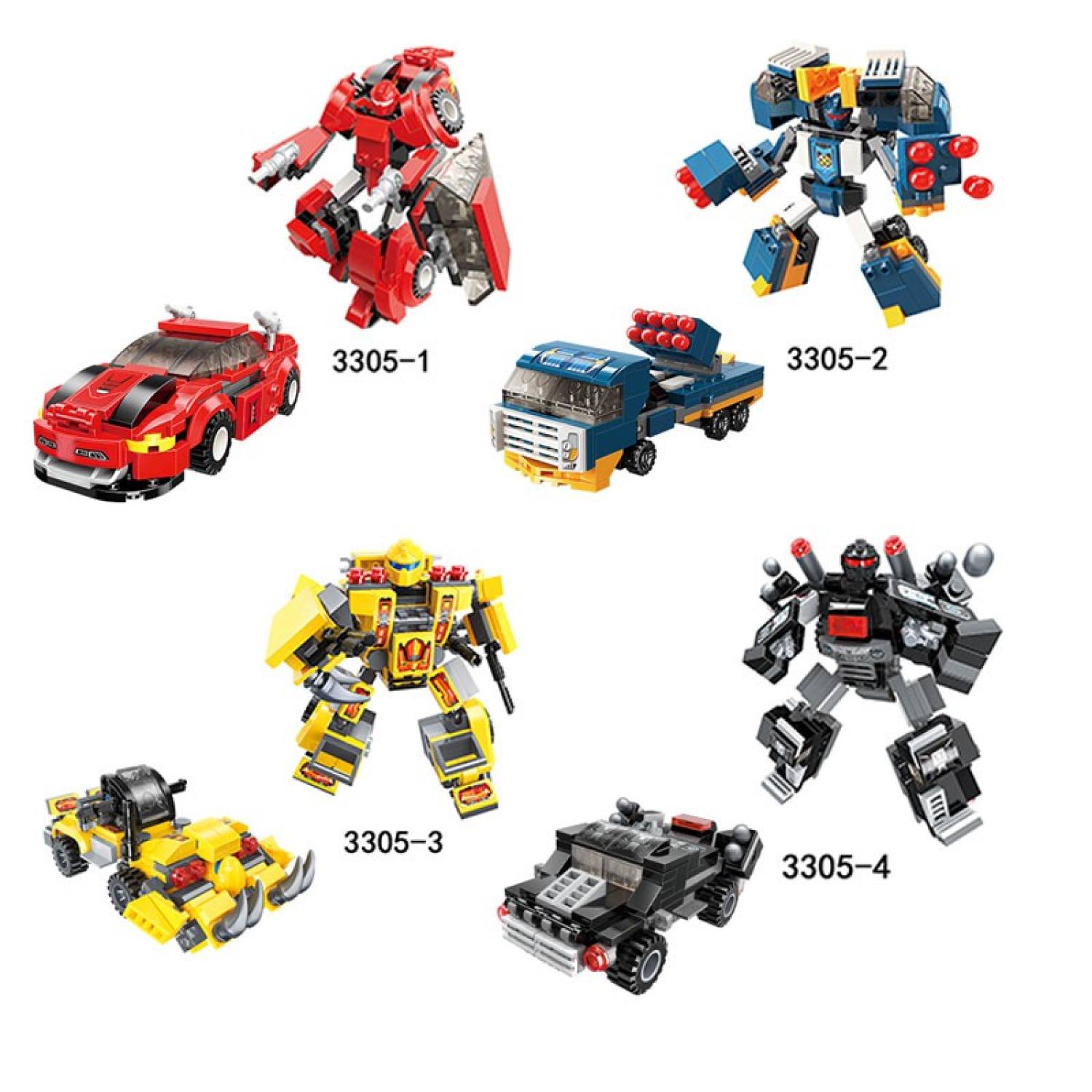 Đồ chơi bộ lắp ráp siêu robot biến hình thành mô hình xe đua 2in1 tư duy cho bé
