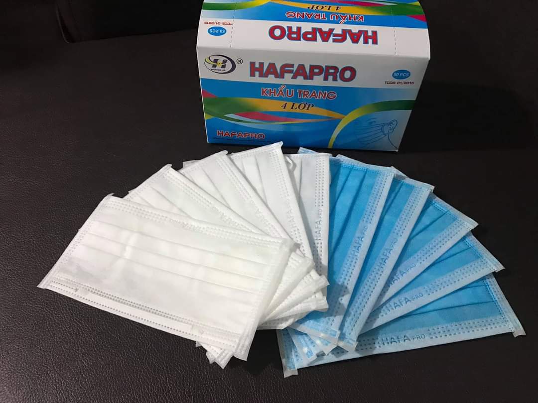 Khẩu trang y tế 4 lớp hafapro - khẩu trang y tế hafapro hộp 50 cái