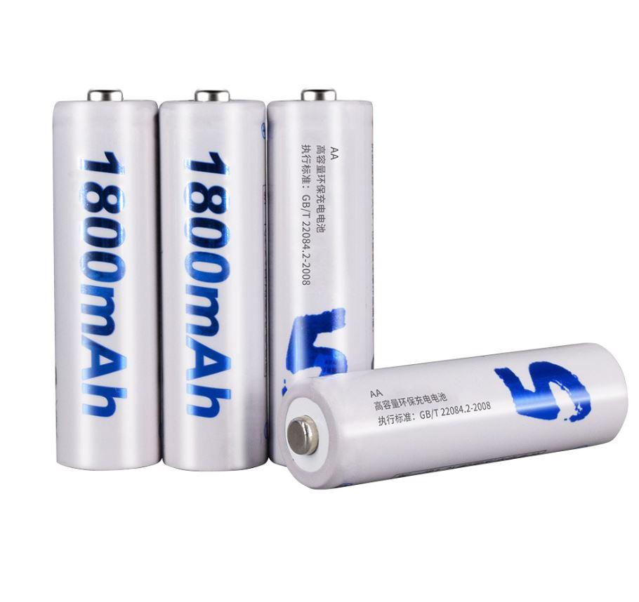 Bộ 4 Pin tiểu sạc AA Palo 1.2v 1800mAh cho xe điều khiển, chuột máy tính, Micro karaoke...