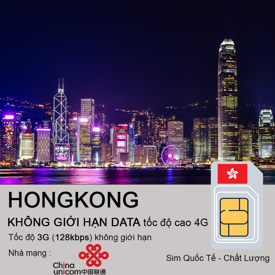 Freeship - chưa kích hoạt. sim data du lịch 4g hongkong tốc độ cao 5 ngày - không giới hạn.