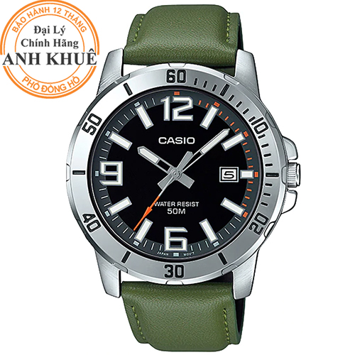 Đồng hồ nam dây da Casio Anh Khuê MTP-VD01L-3BVUDF