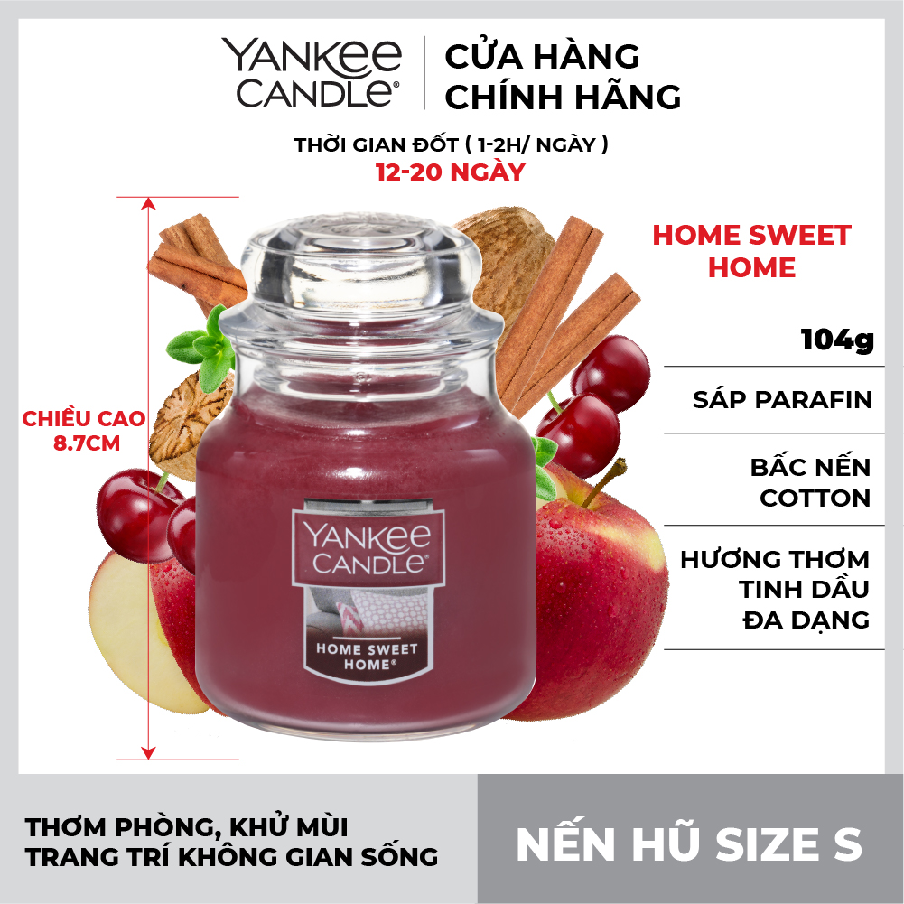 Nến hũ Yankee Candle size S - Home Sweet Home