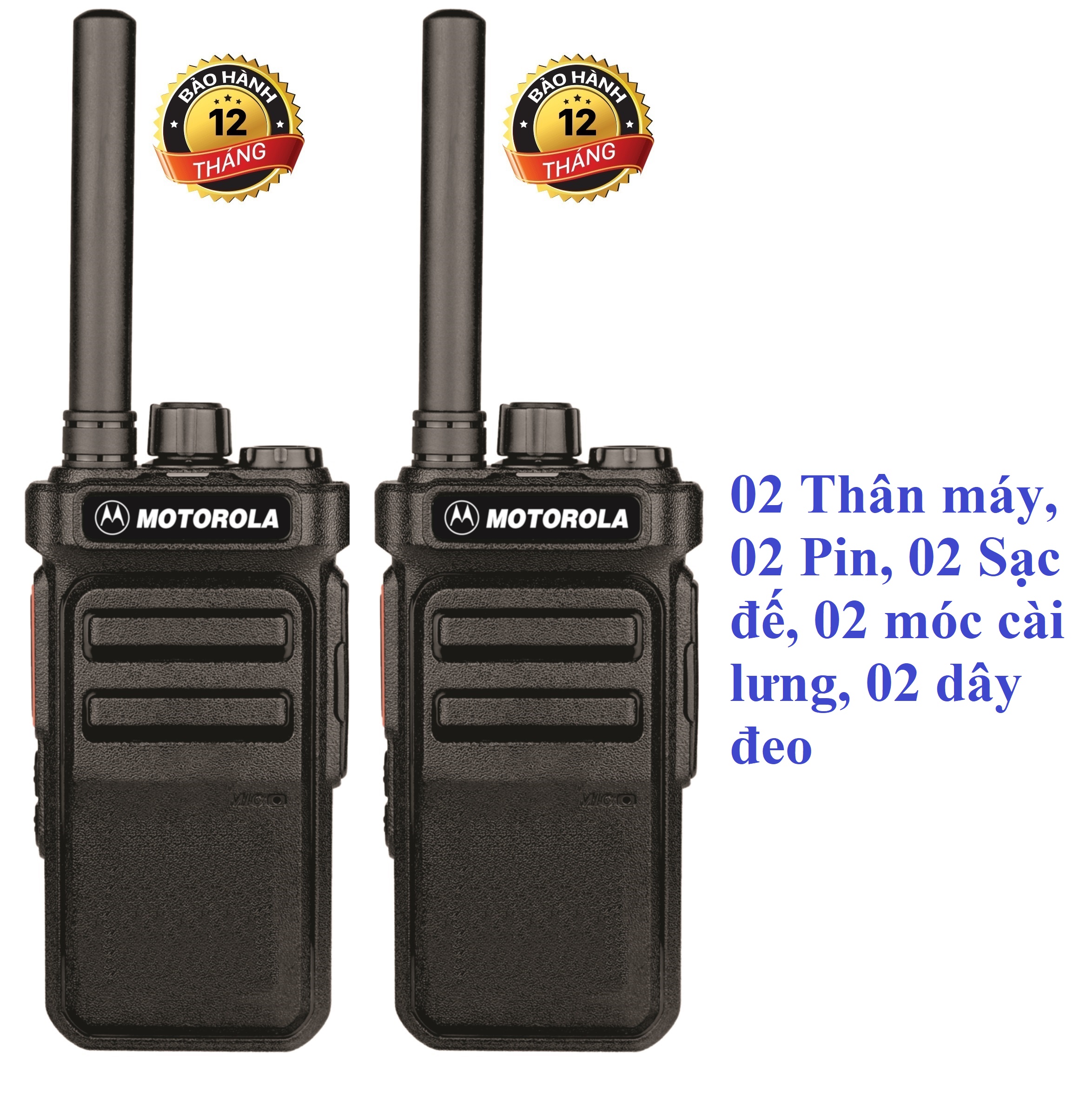 Bộ 2 Bộ đàm Motorola CP988 (Nhỏ gọn, bền bỉ âm thanh trong, 2 chế độ sạc, Pin dung lượng cao sử dụng lớn hơn18 tiếng, siêu bền, cự ly liên lạc xa)