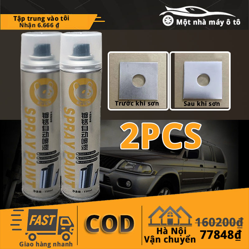 2pcs sơn bạc mạ crom sơn xịt mạ chrome sáng bóng 350ml - chai sơn mạ siêu bóng-sơn xe