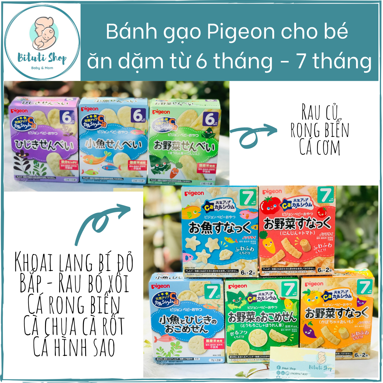 [Date 8/2023) BÁNH ĂN DẶM PIGEON đủ vị cho bé từ 6, 7 tháng