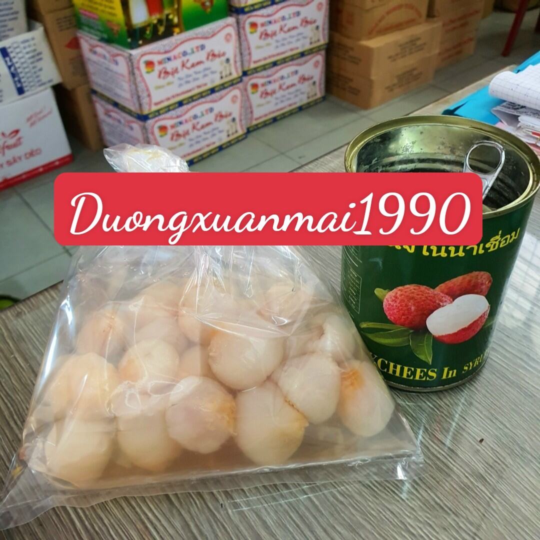 Vải thiều nước đường Tuyết Sơn lon Xanh mẫu mới hàng xuất khẩu 565gr date mới
