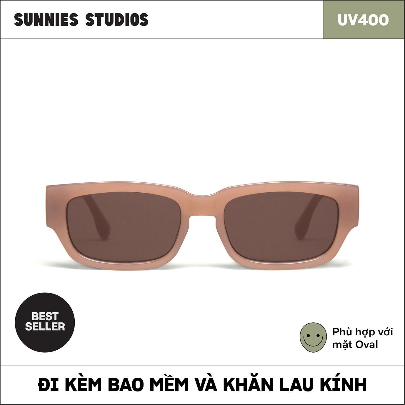 Kính mát Sunnies Studios Gọng Chữ Nhật Jarvis in Cashmere