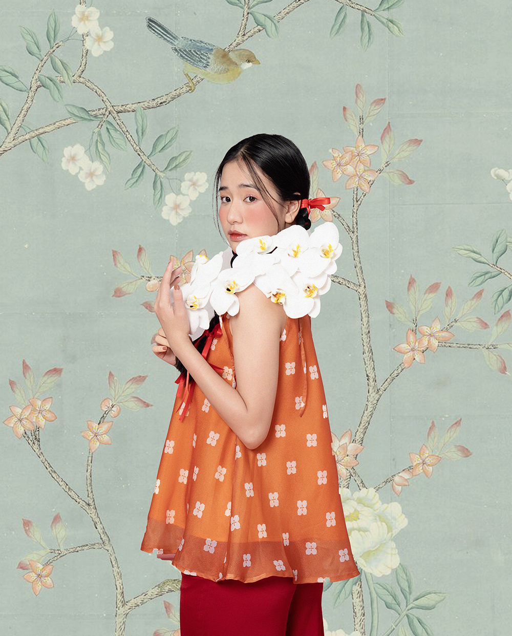 BLEUBIRD Set bộ gồm áo và quần suông Tết
