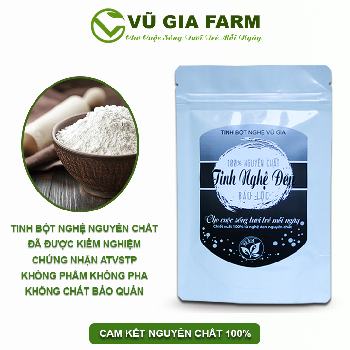 Tinh Nghệ Đen Nguyên Chất Vũ Gia (100g/túi) - Giúp ăn ngon miệng, hỗ trợ hệ tiêu hóa, tăng cường miễn dịch, cải thiện chức năng gan, làm đẹp da - Đã được kiểm nghiệm y tế
