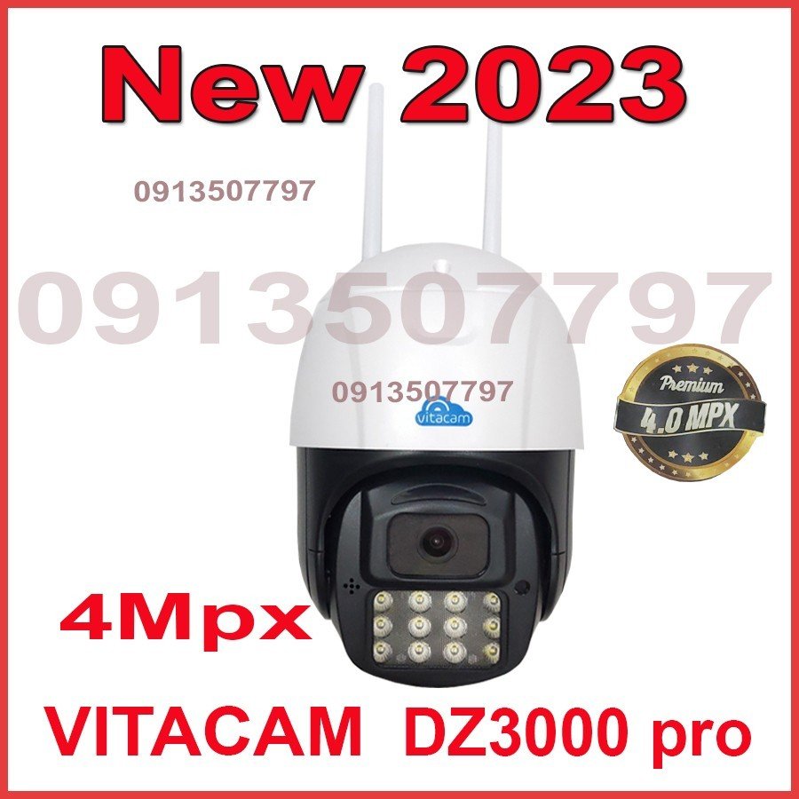 Camera ngoài trời vitacam dz 1296p dz3000 4MPX  dz3000pro 4MPX  xoay 350 độ, đàm thoại 2 chiều,
