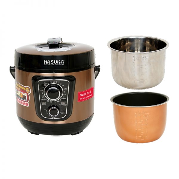 Nồi áp suất đa năng HASUKA HSK-986 5L 900W. HSK988 6L 1000W - Hàng chính hàng, tặng kèm 1 lòng nồi inox