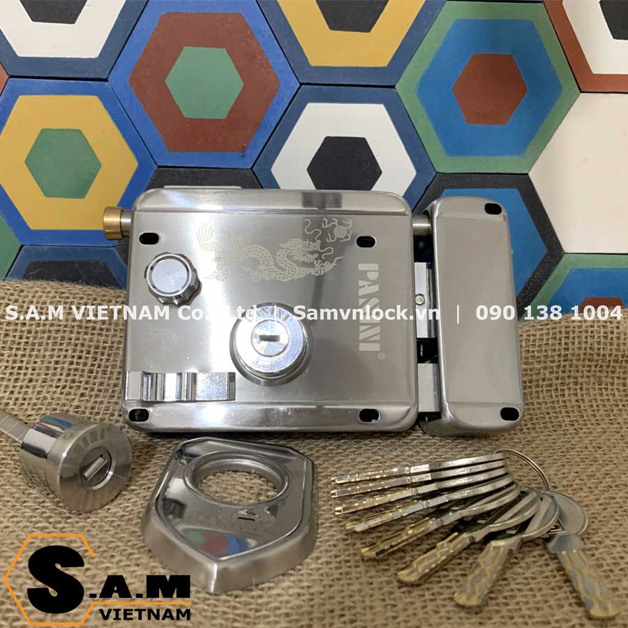 Khoá cổng lùa inox 304 pasini 699-2m