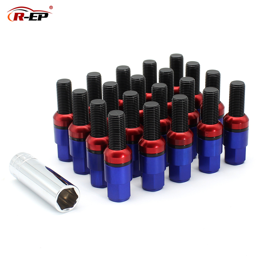 -A Bánh Xe Sửa Đổi Ô Tô M14 Bu Lông Loại Hình Cầu Nắp Nhôm Đức 7075-T6 Trục Vít Gia Cố Bằng Hợp Kim Nhôm Rèn