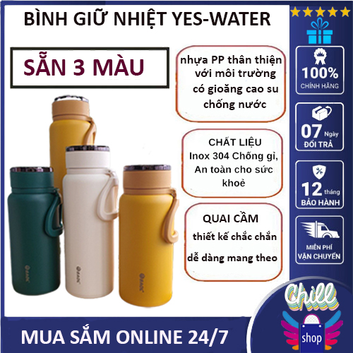 Bình giữ nhiệt YESWATER Bình đựng nước giữ nhiệt dung tích 1000ml1200ml1500ml Bình nước giữ nhiệt 3 lớp giữ nhiệt vỏ nhám giữ nhiệt cực tốt Bình nước Bình giữ nhiệt