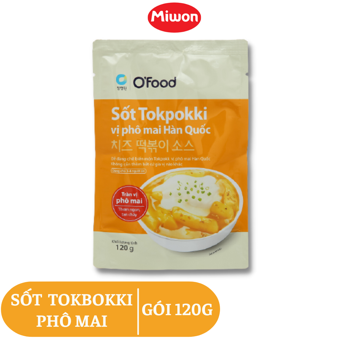Sốt tokbokki phô mai Hàn Quốc O'Food gói 120g  bùi, thơm ngậy, đóng gói bao bì cao cấp, hạn sử dụng 12 tháng