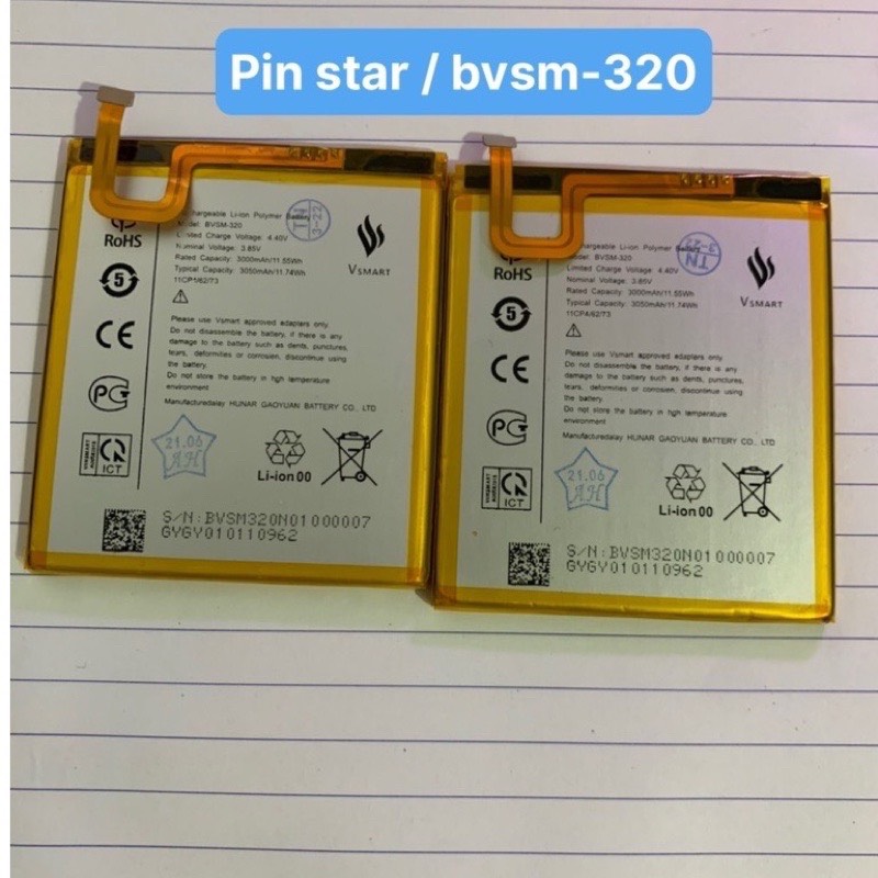 Pin zin hãng star / bvsm-320 / Vsmart / bảo hành 3 tháng