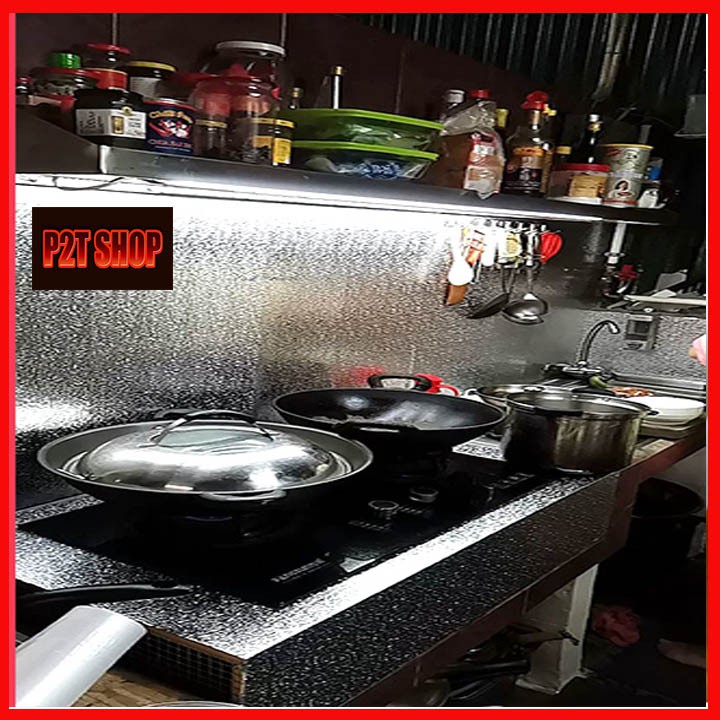 Giấy Bạc Dán Bếp Cách Nhiệt Chống Cháy Cuộn Giấy Bạc Dán Bếp Dài 3 Mét x 0.6 Mét - Giấy Bạc Dán Tường Giấy Cách Nhiệt