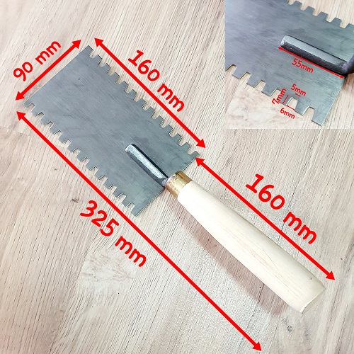 Bay Vuông Cán Gỗ Lưỡi Dày 1mm Rãnh Răng Cưa Vuông 7x7mm Song Song 2 Cạnh Dài