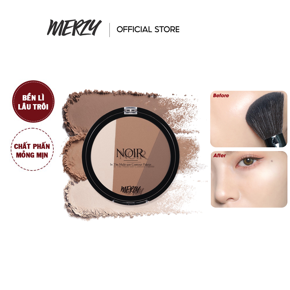 Bảng Phấn Tạo Khối Và Highlight Merzy Noir In The Multi-Use Contour Palette 9.5g