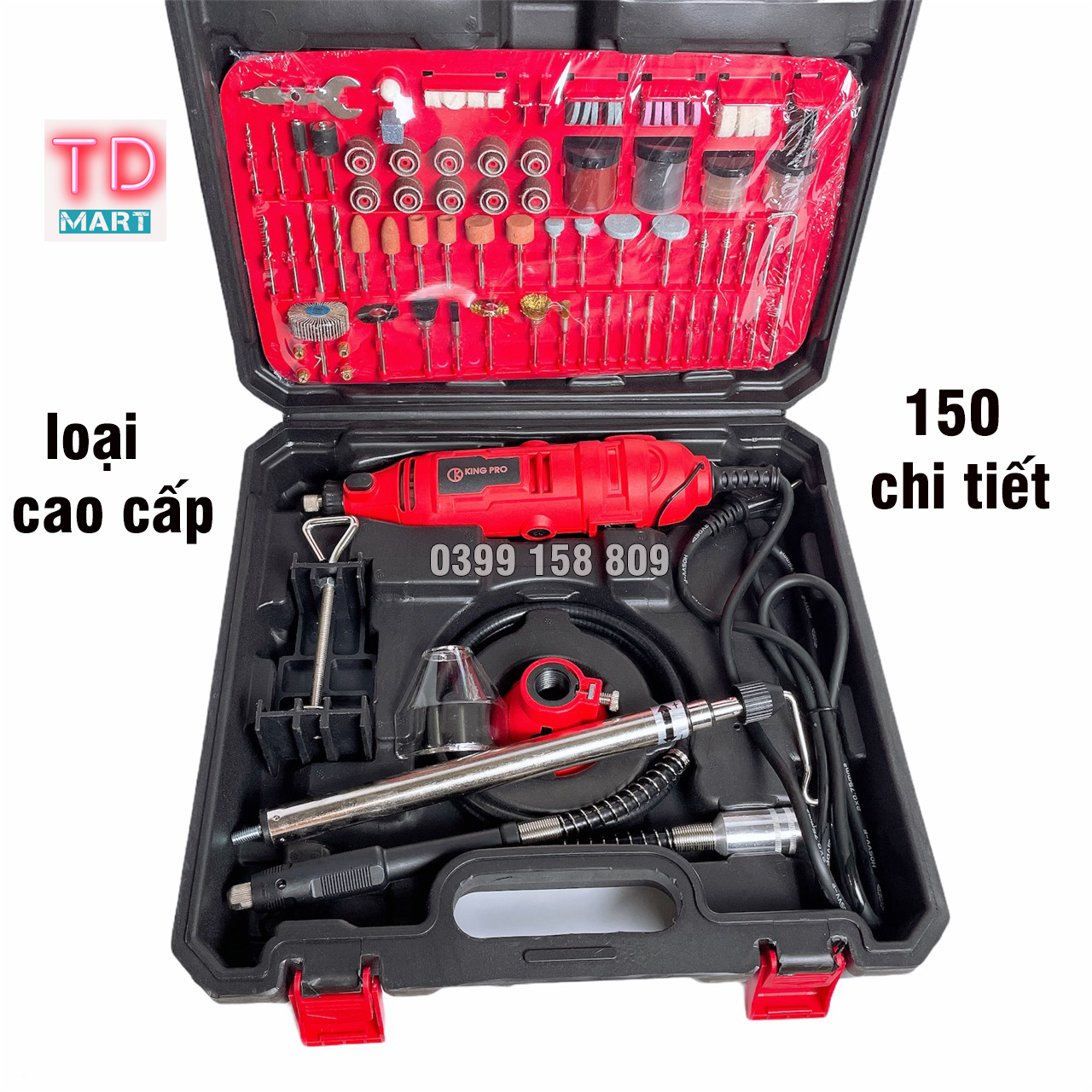 Bộ Máy Khoan Mài cắt Khắc mini Đa Năng Kingpro 200W 100 chi tiết 6 Bộ Máy Khoan Mài cắt Khắc mini Đa Năng Kingpro 200W 100 chi tiết 6
