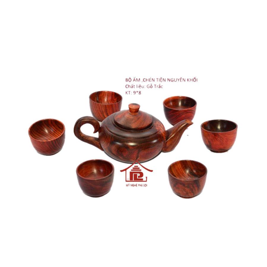 Bộ ấm chén gỗ Trắc