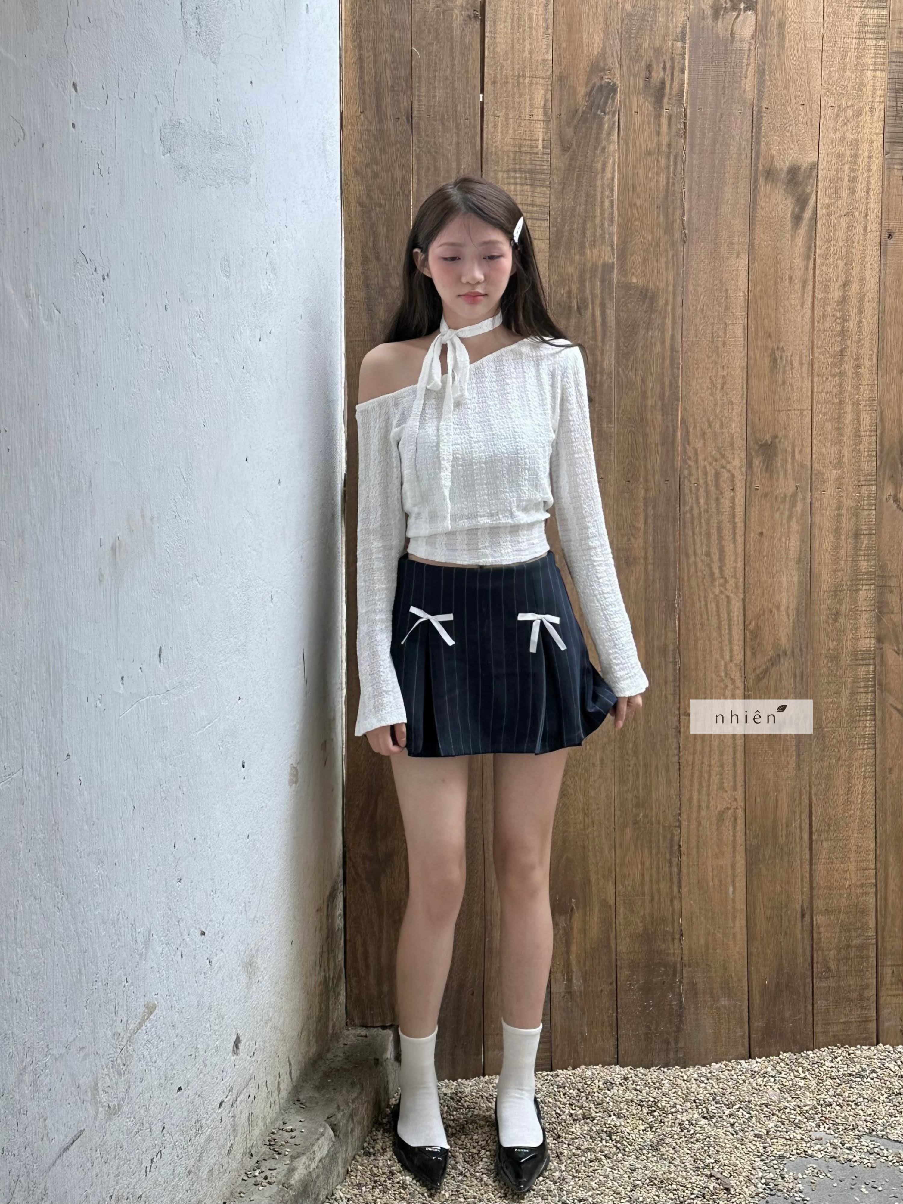 Áo kiểu nữ - áo thun trễ vai nữ thoáng mát thiết kế MIA tay loe dài tặng kèm dây nhienofficial BA361