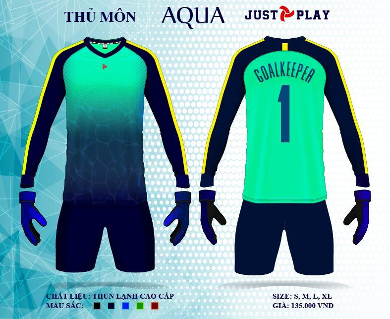 Quần áo thủ môn không logo AQUA vải mịn kiểu dáng siêu đẹp