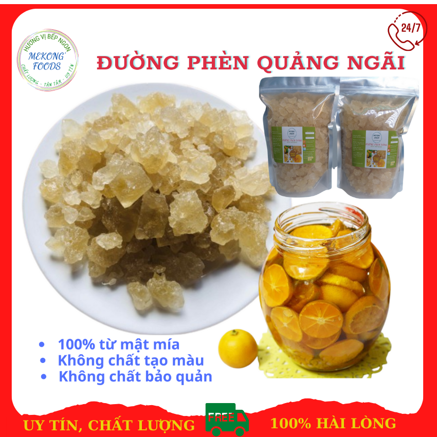 Đường phèn vàng hạt nhỏ Nguyên chất Quãng Ngãi 1kg