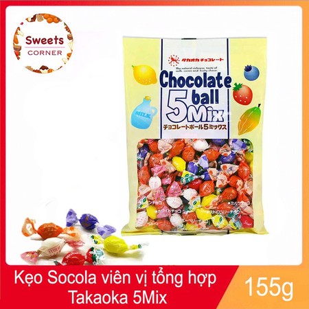 Kẹo Socola viên vị tổng hợp Takaoka Chocolate Ball 5Mix 140g