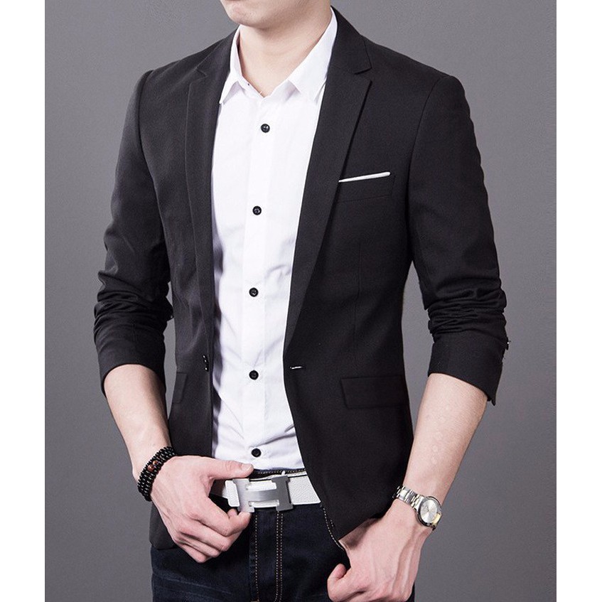 Áo vest nam thời trang Hàn Quốc may 2 lớp đệm ngực độn vai có túi