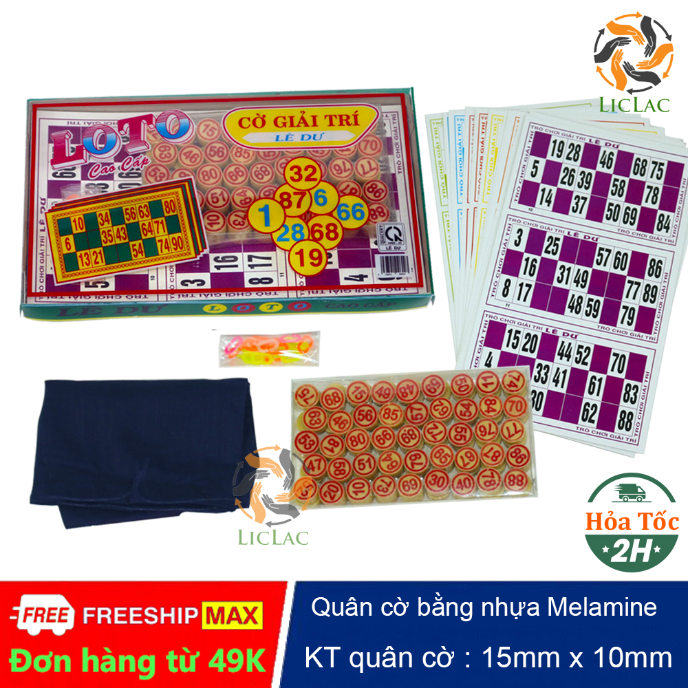 Bộ đồ chơi cờ lô tô lê dư hàng việt nam chất liệu nhựa melamine cao cấp, trò chơi lô tô bingo 90 số, đồ chơi ngày tết vui vẻ bên bạn bè và gia đình, đồ chơi giải trí - liclac