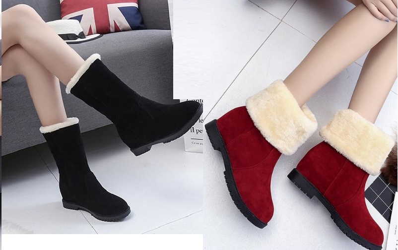   CAO CẤP  Giày boot nữ gót vuông 3 phân 5 phân da lộn ống lửng bốt ống có size 41 S111 