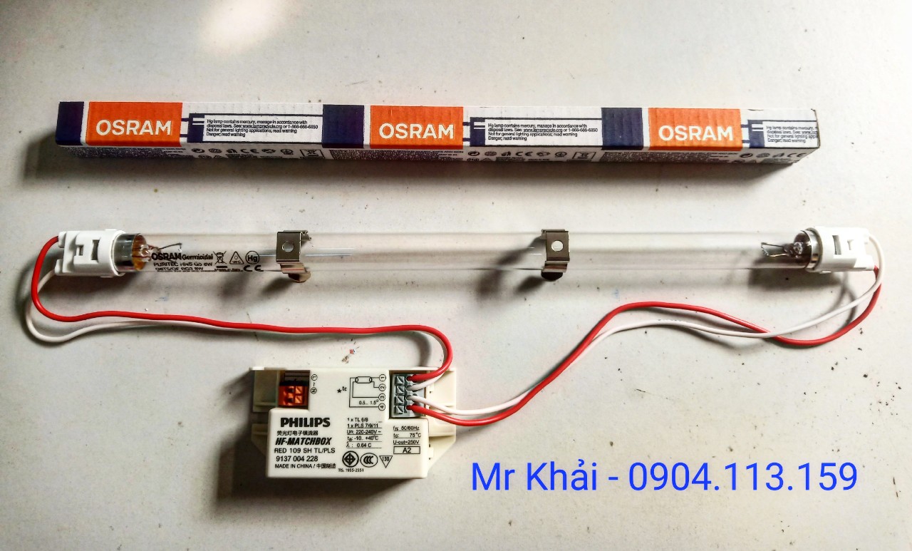 (SALE) Bộ đèn UV diệt khuẩn T5 8W Osram Philips