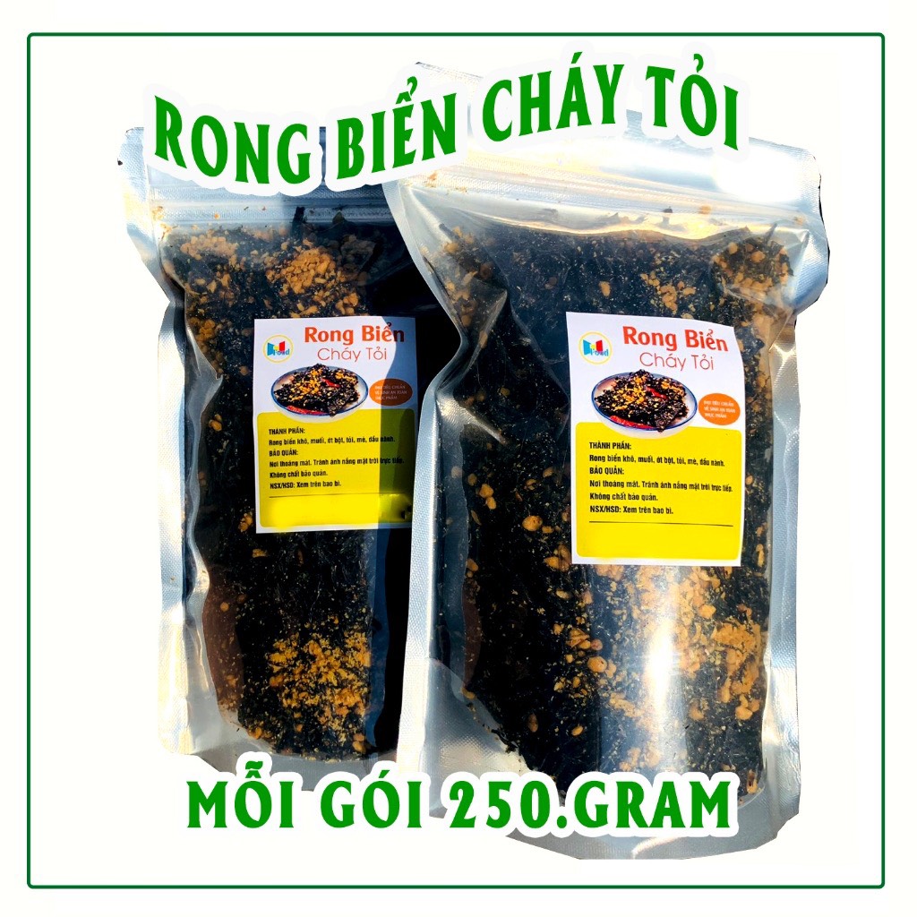 [ Gói 500gram ] Rong Biển Cháy Tỏi - Rong Biển Sấy Giòn ăn liền