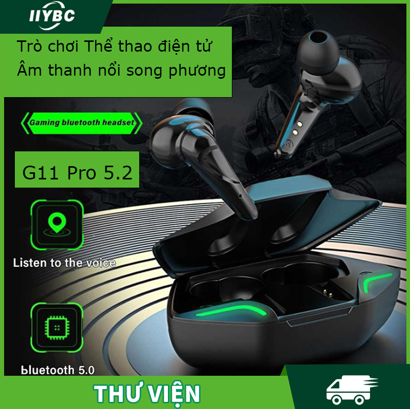 Tai Nghe ChụP Bluetooth Gaming G11 Pro 5.2 Tws độ Trễ CựC ThấP Khi ChơI Game, âM Bass MạNh Mẽ, Nghe NhạC CựC Hay, ChơI Game CựC đỉNh KhôNg DâY Micro ChốNg NướC Trò ChơI Thể Thao đIệN Tử Song PhươNg Stereo