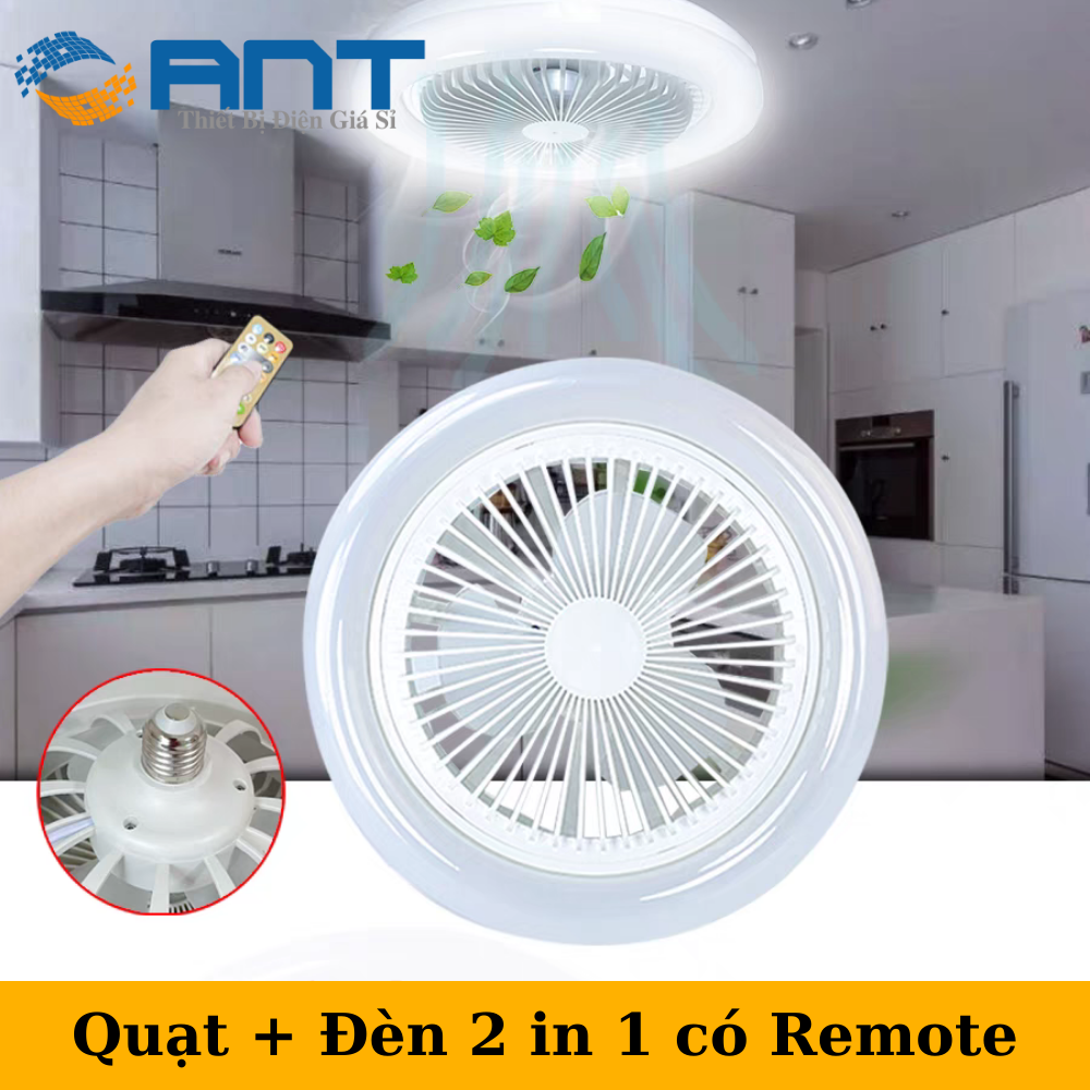 Quạt treo trần kiêm đèn led đui e27 siêu sáng và mát, công suất 36w