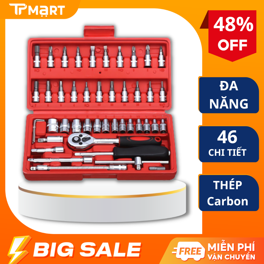 Bộ dụng cụ sửa chữa đa năng 46 chi tiết cao cấp, Bộ đồ nghề sửa xe máy, Bộ tua vít đa năng, Bộ dụng cụ đa năng