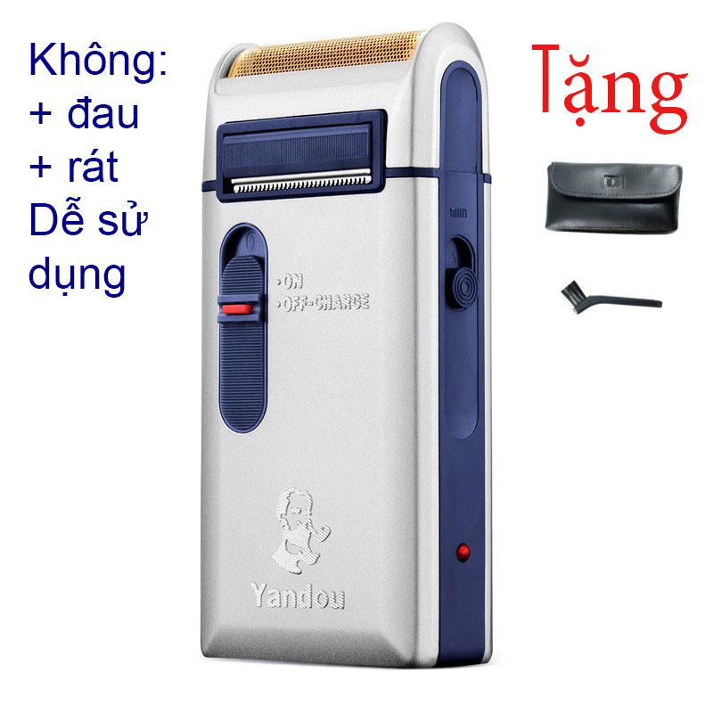 MÁY CẠO RÂU khô pin sạc điện BỀN mới 2019 tặng kèm bao da và cọ vệ sinh YANDOU SC-W301U