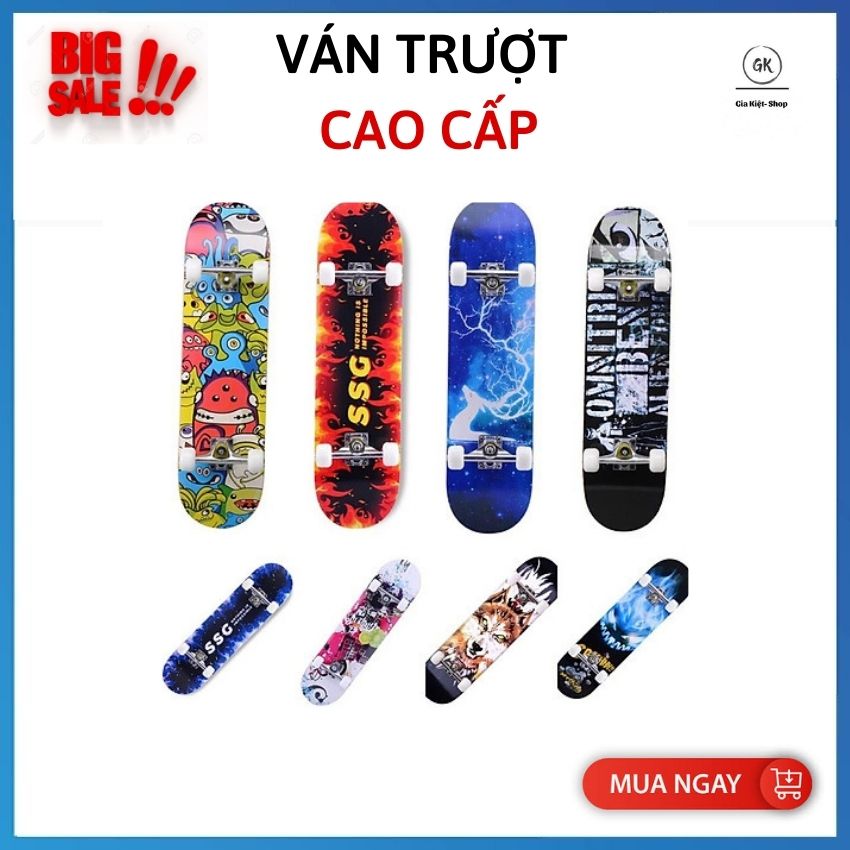 [ SẢ KHO BÁN LỖ ] Ván Trượt Mặt Nhám, Mặt Hình Siêu Ngầu, Thể Thao Người Lớn ,Trẻ Em , Bánh Cao Su Cỡ Lớn, Giúp Đổi Hướng Dễ Dàng, Chịu Lực Lên Đến 90 kg, Bảo Hàng 12 Tháng Toàn Quốc.