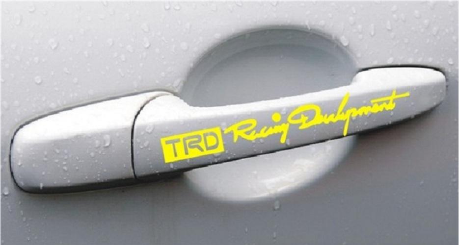 Bộ 4 tem dán tay nắm cửa xe ô tô trd