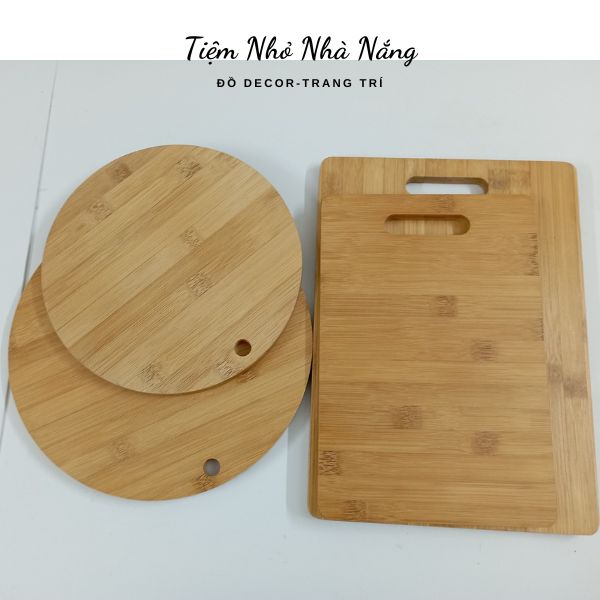 Thớt gỗ tre kháng khuẩn tự nhiên, thớt tre tròn, chữ nhật an toàn thân thiện với môi trường