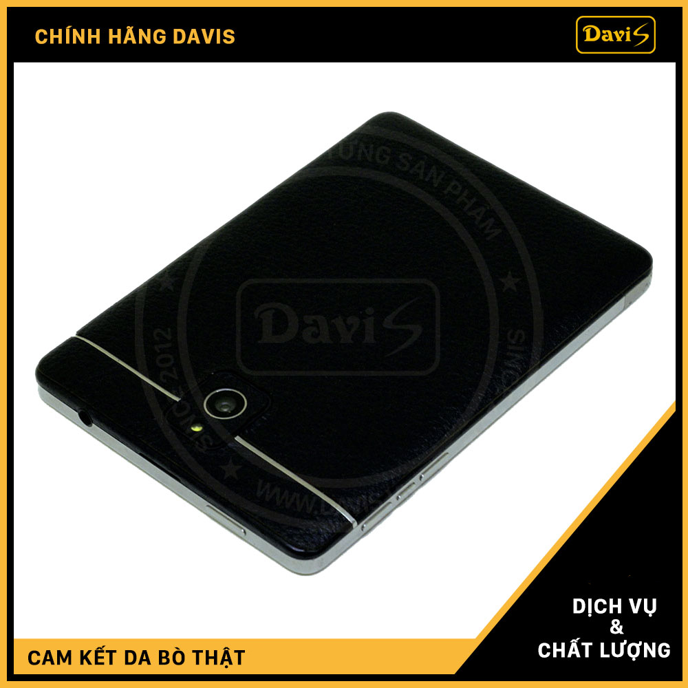 Dán da điện thoại Blackberry Passport AT&T da bò thật nhập khẩu cao cấp màu nâu đất - Chính hãng Davis.