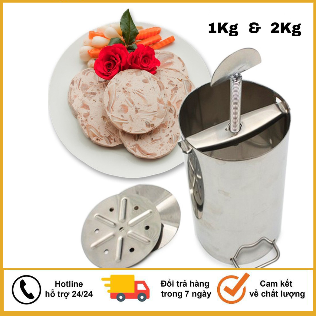 Khuôn làm giò xào bằng inox loại 1KG-2KG, khuôn giò inox tiện dụng, khuôn ép giò xào, dụng cụ làm giò loại 1KG (Bạc),Khuôn làm giò chả Inox Dragon (loại 1 Kg), Khuôn Làm Giò Chả, Khuôn Ép Giò Thủ - Dụng Cụ Làm Giò, thích hợp cho mọi gđ.