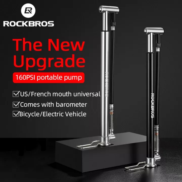 ROCKBROS Dụng Cụ Bơm Bơm Chân Cao Áp, Bơm Lốp Xe Đạp Điện Xe Máy Xe Đạp Đường Trường MTB Máy Bơm Không Khí Di Động AV/FV