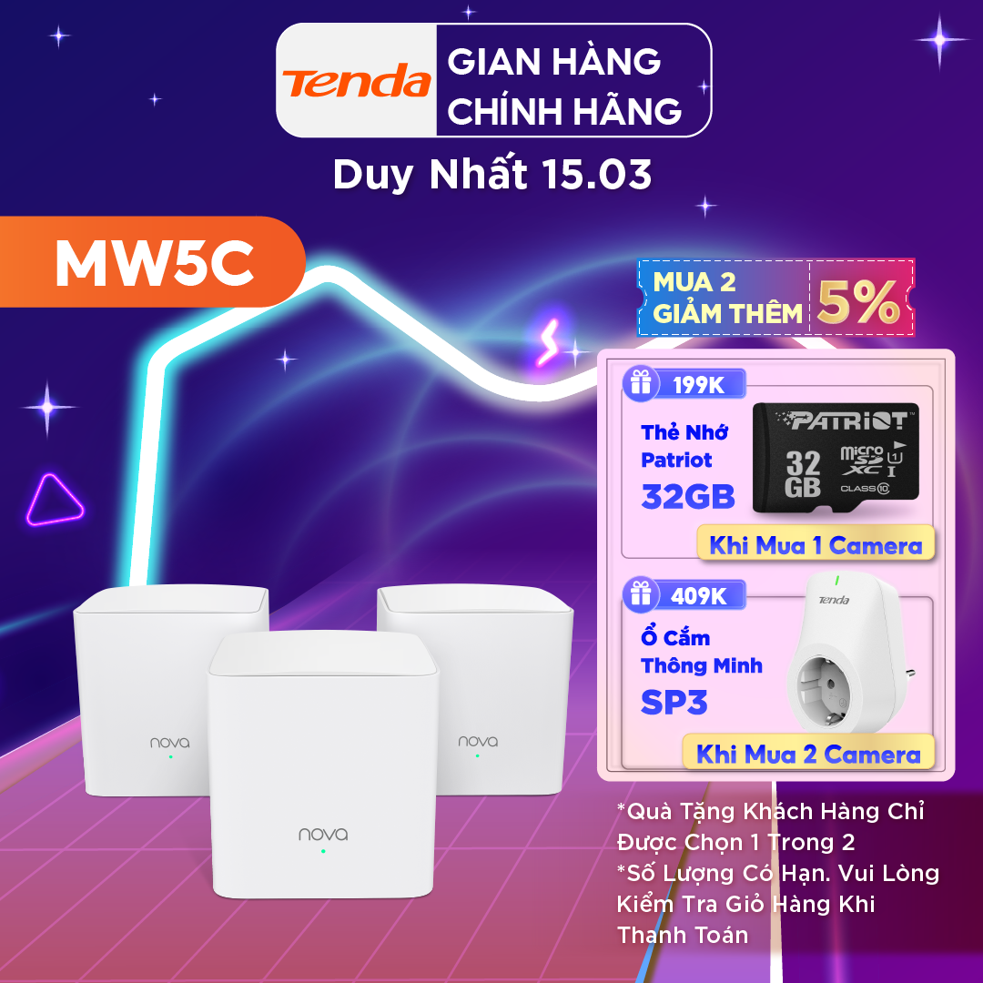 Tenda Hệ thống Wifi Nova Mesh cho gia đình MW5C Chuẩn AC 1200Mbps - Hãng phân phối chính thức