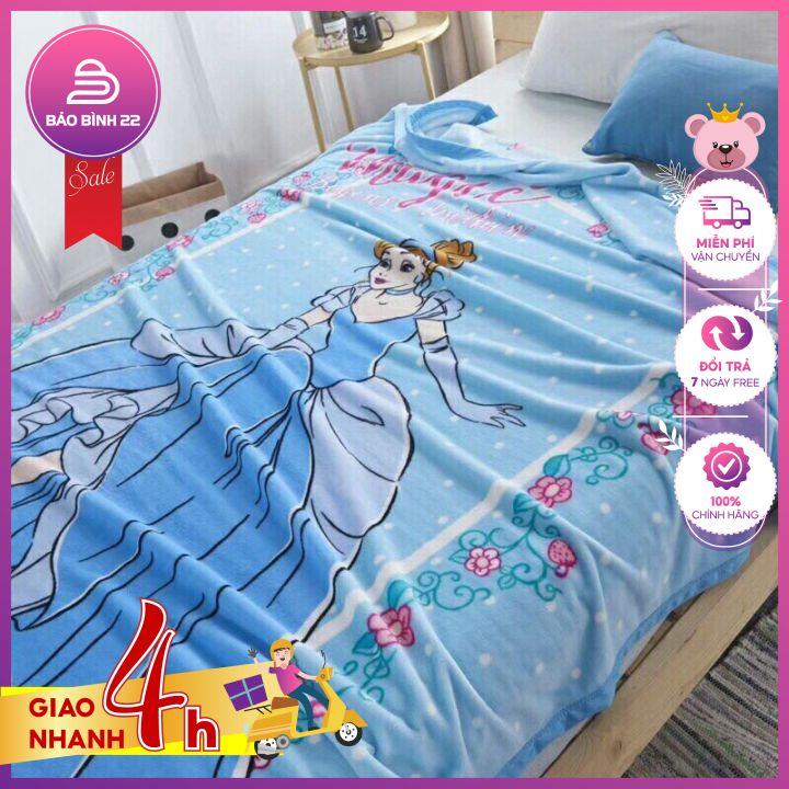 Chăn tuyết nhung rất mềm mịn giúp bé ngủ ngon size 1.5m x 1m - Chat chọn mẫu - Bảo Bình 22 - chan nhung chan tuyet
